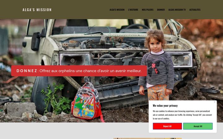 Captură de ecran a algasmission.org