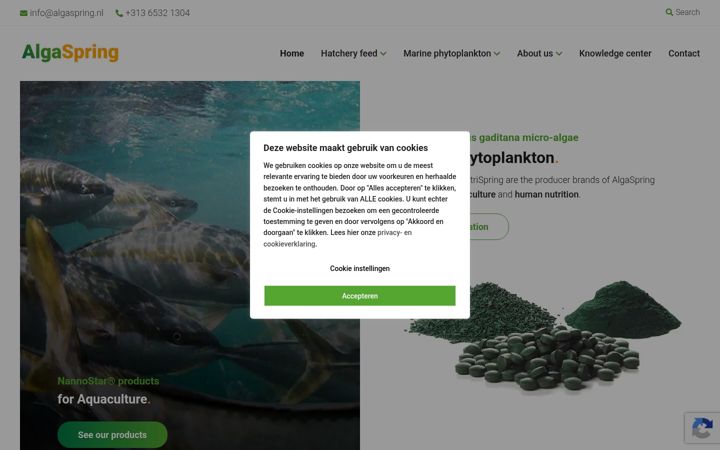 Screenshot of algaspring.nl