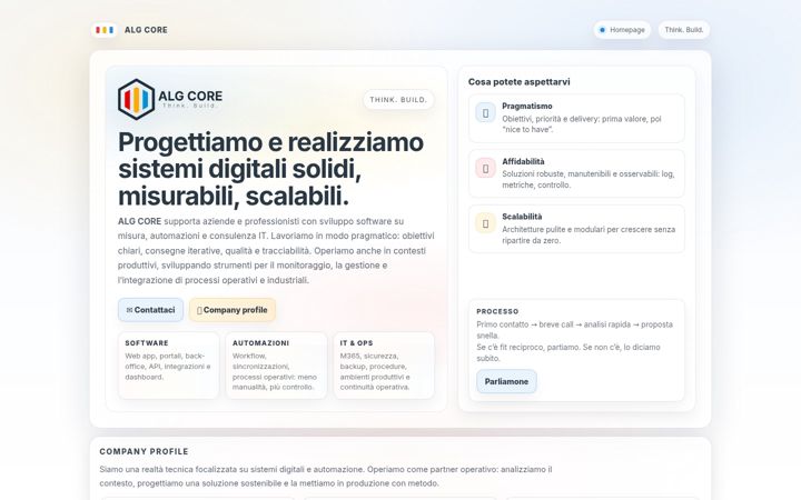 Screenshot of algcore.it