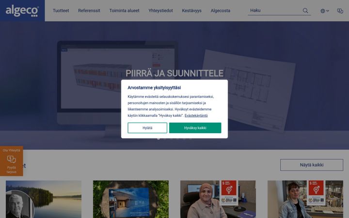 Screenshot of algeco.fi