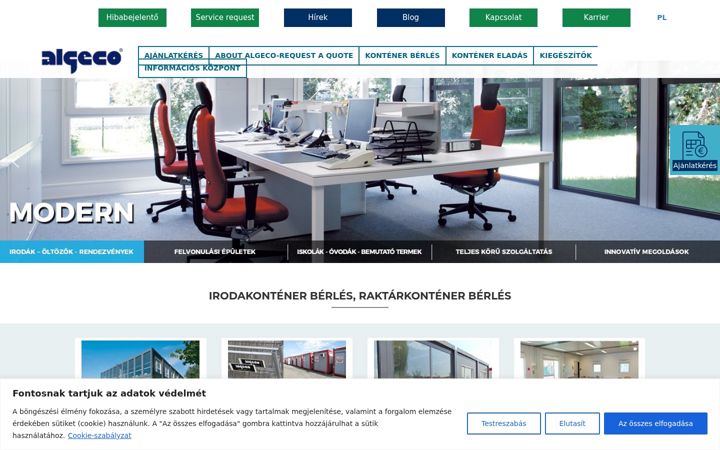 Screenshot of algeco.hu