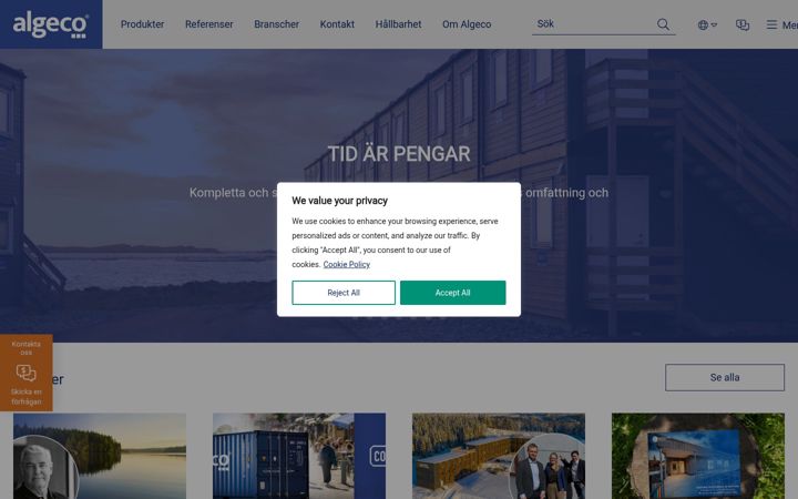 Screenshot of algeco.se
