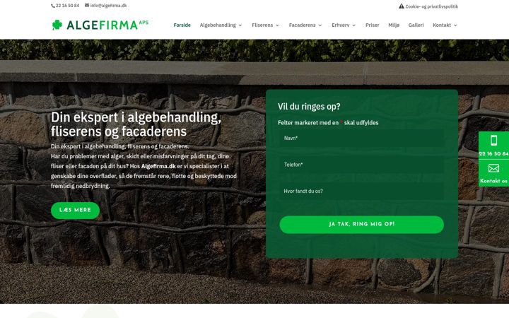 Screenshot of algefirma.dk