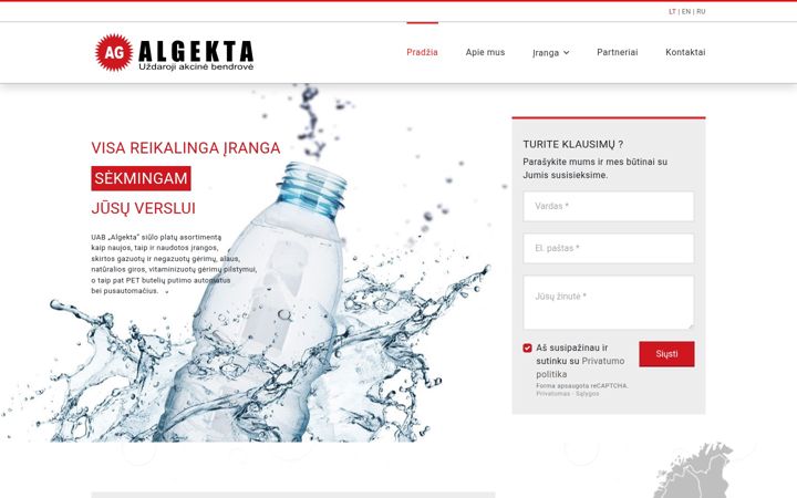 Screenshot of algekta.lt