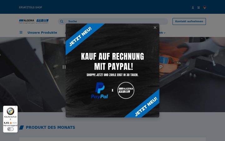 Screenshot of algema-fitzel-shop.de