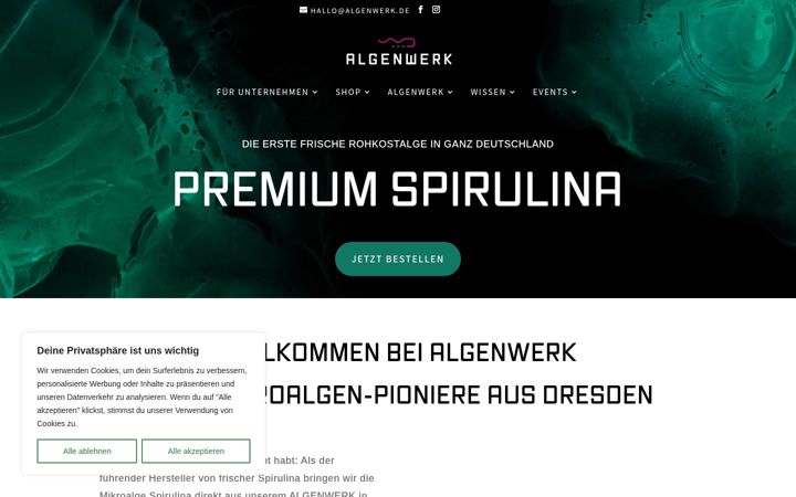 Екранна снимка на algenwerk.de
