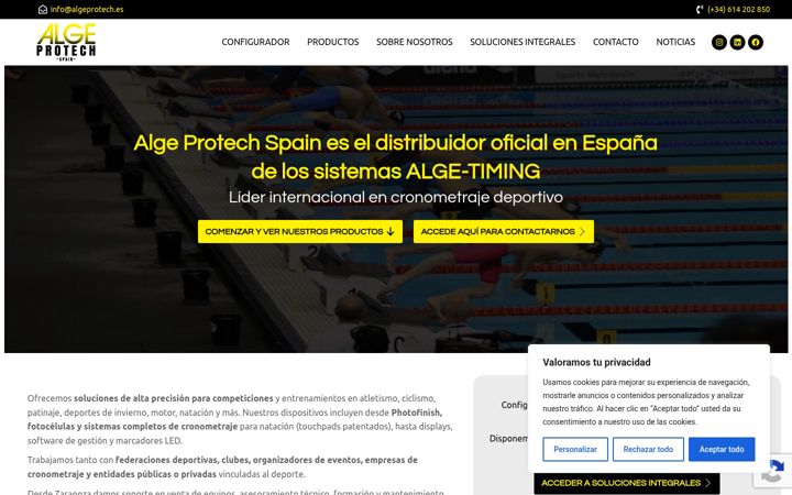 Posnetek zaslona algeprotech.es