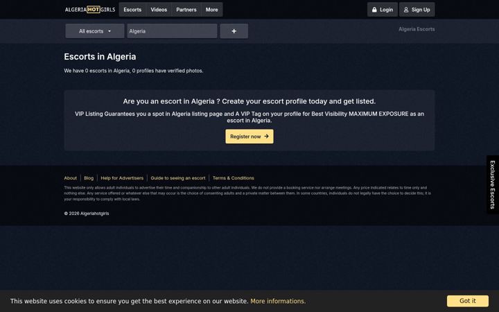Screenshot of algeriahotgirls.com