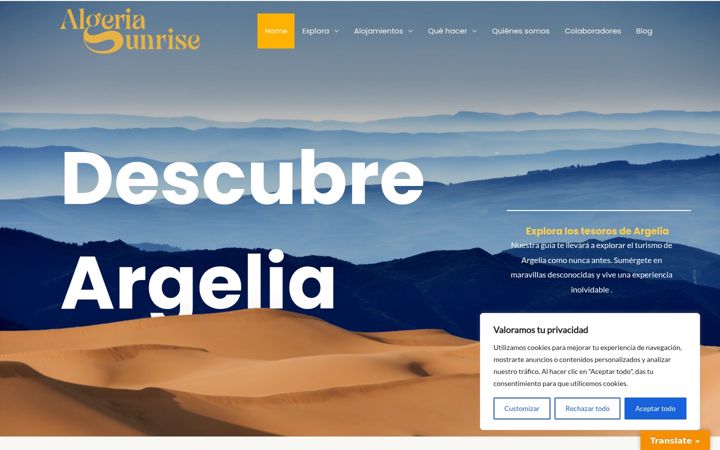 Screenshot of algeriasunrise.com