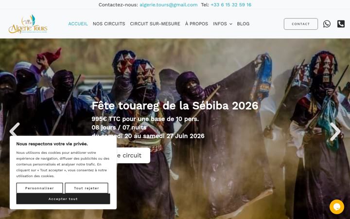 Posnetek zaslona algerie-tours.com