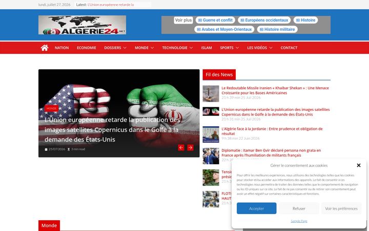 Posnetek zaslona algerie24.net