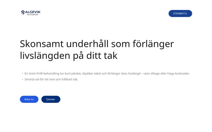 Screenshot of algevik.se