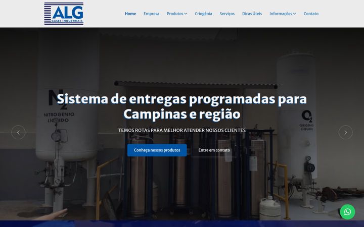 Screenshot di alggases.com.br