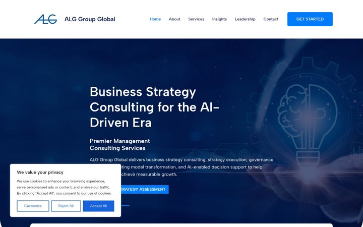 Screenshot of alggroupglobal.com