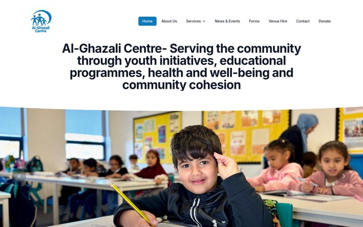 Screenshot of alghazalicentre.co.uk