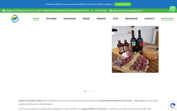 Screenshot di algheroescursioniinbarca.com