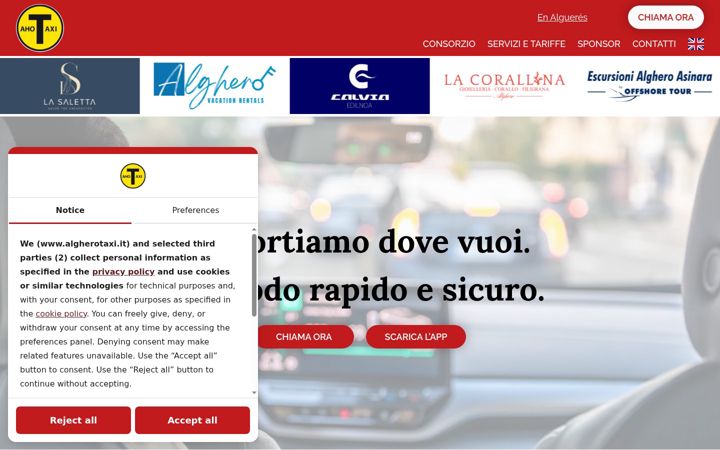 Screenshot of algherotaxi.it