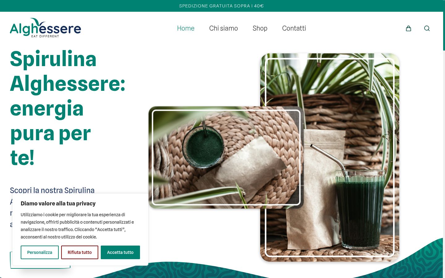 Screenshot del banner di consenso mostrato prima di qualsiasi interazione