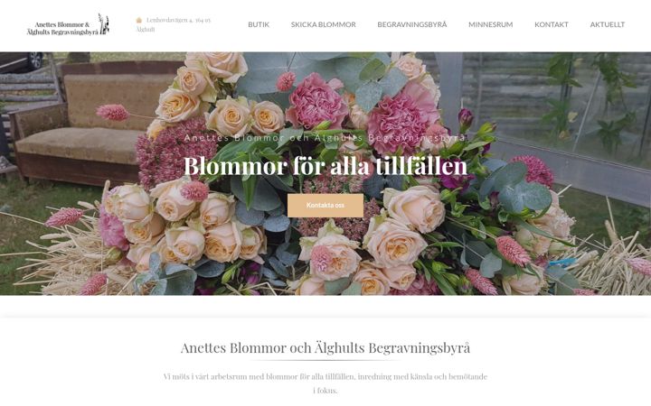 Screenshot of alghultsbegravningsbyra.se