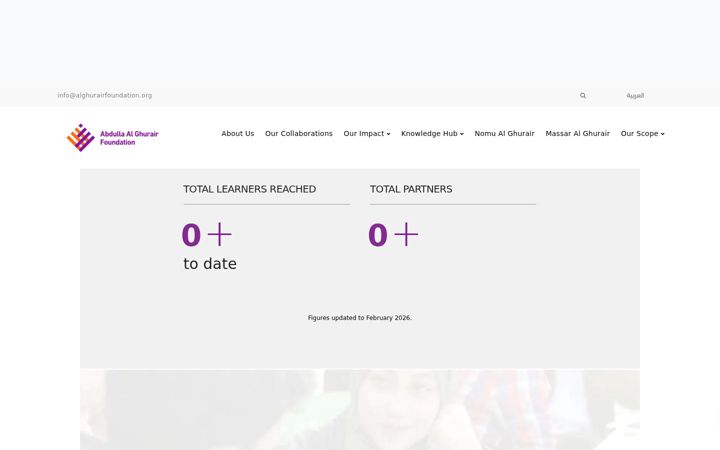Screenshot di alghurairfoundation.org