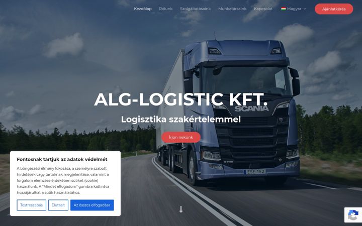 Screenshot of alglogistic.hu