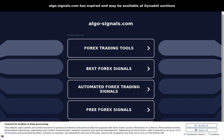 Screenshot of algo-signals.com