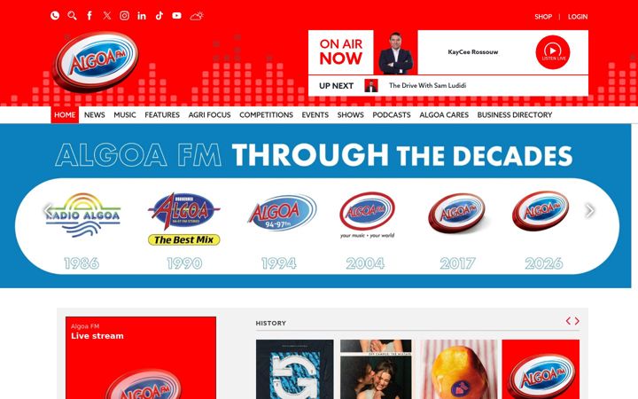 Kuvakaappaus sivustosta algoafm.co.za