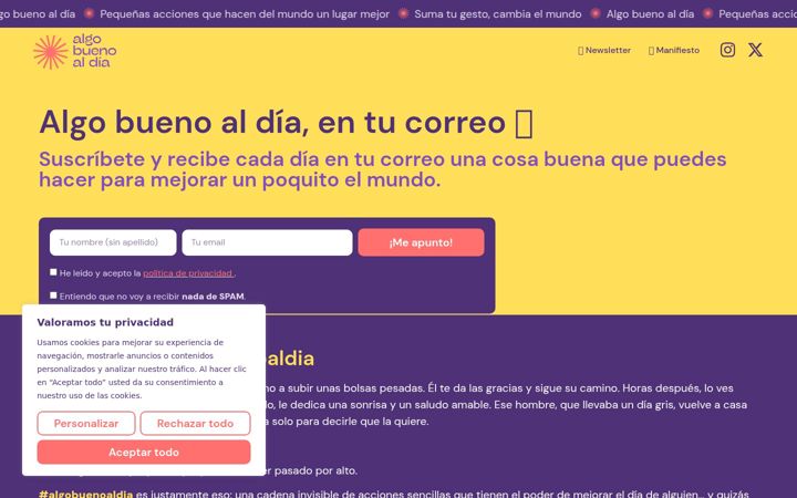 Screenshot of algobuenoaldia.com