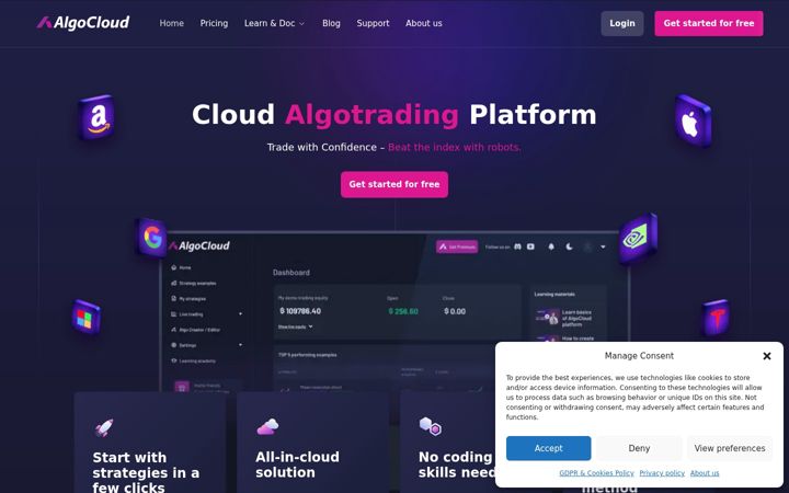 Snímek obrazovky algocloud.com
