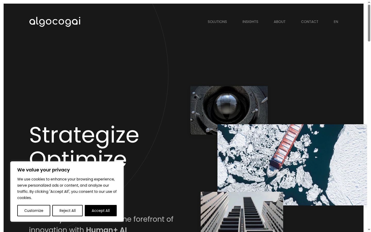 Screenshot del banner di consenso mostrato prima di qualsiasi interazione