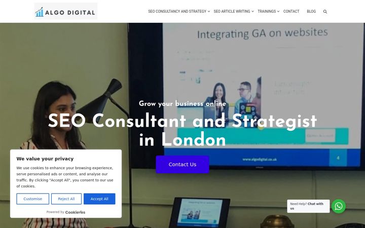 Screenshot of algodigital.co.uk