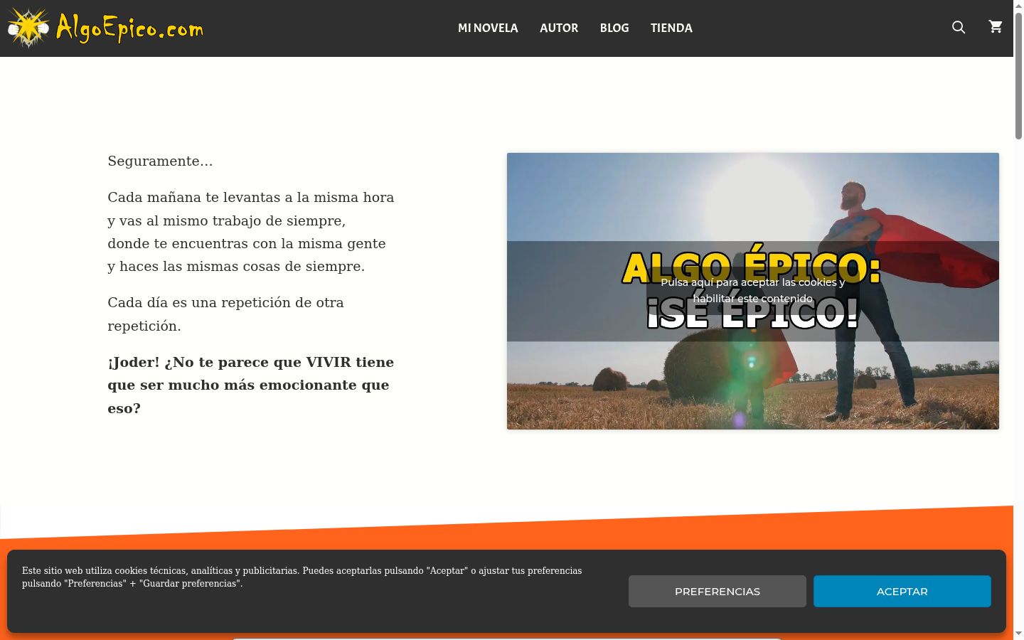 Screenshot des Einwilligungsbanners vor jeglicher Interaktion