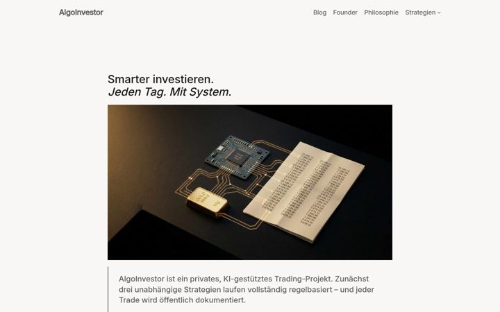 Screenshot of algoinvestor.ch