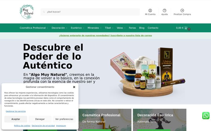 Screenshot of algomuynatural.com