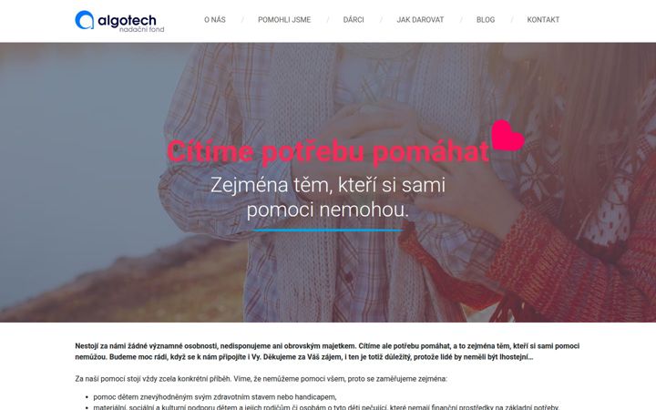 Screenshot von algonadace.cz