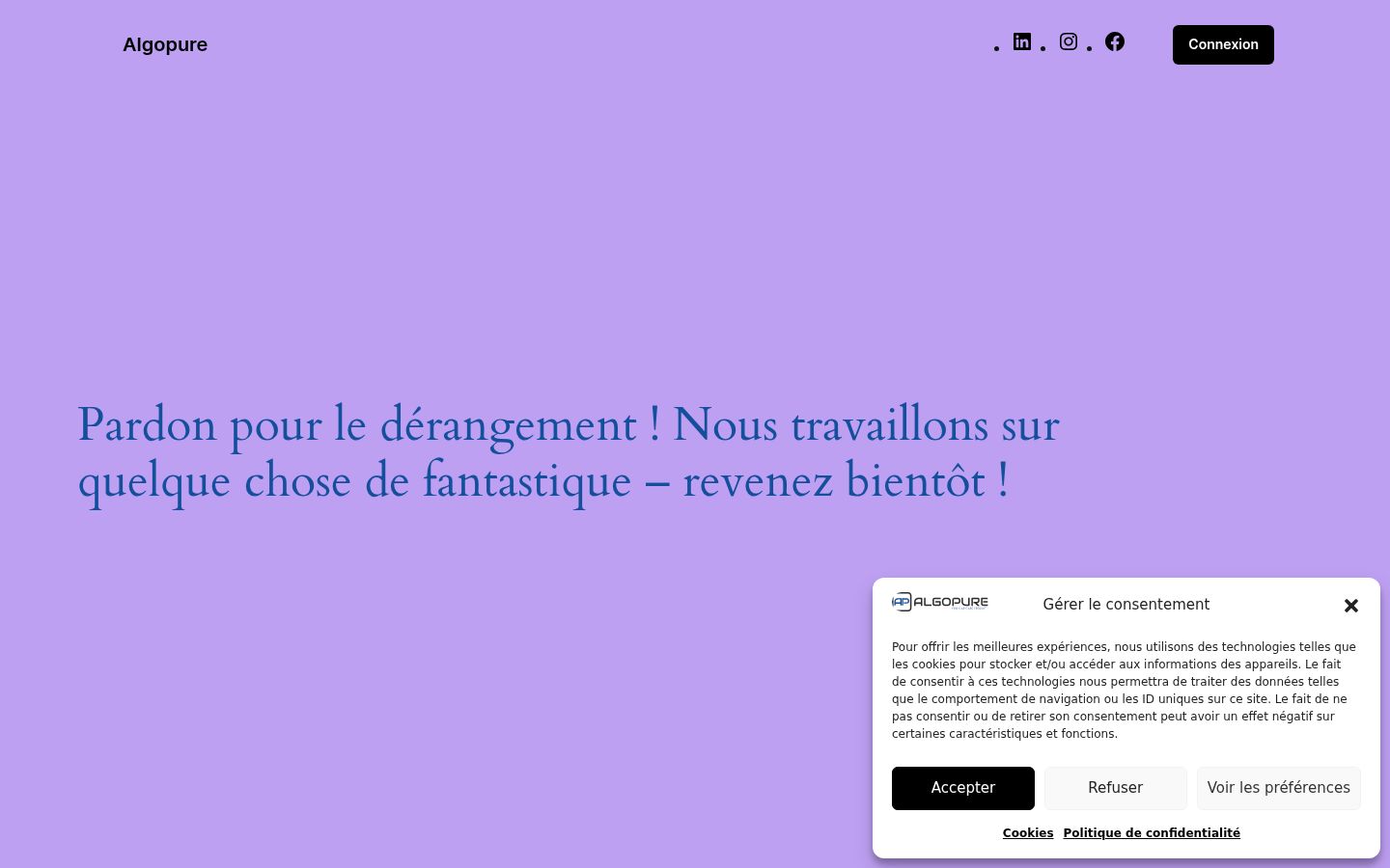 Screenshot of the consent banner shown before any interaction