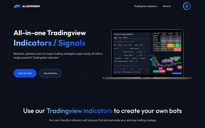 Screenshot of algorider.io