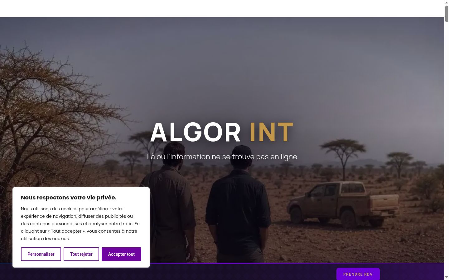 Screenshot del banner di consenso mostrato prima di qualsiasi interazione