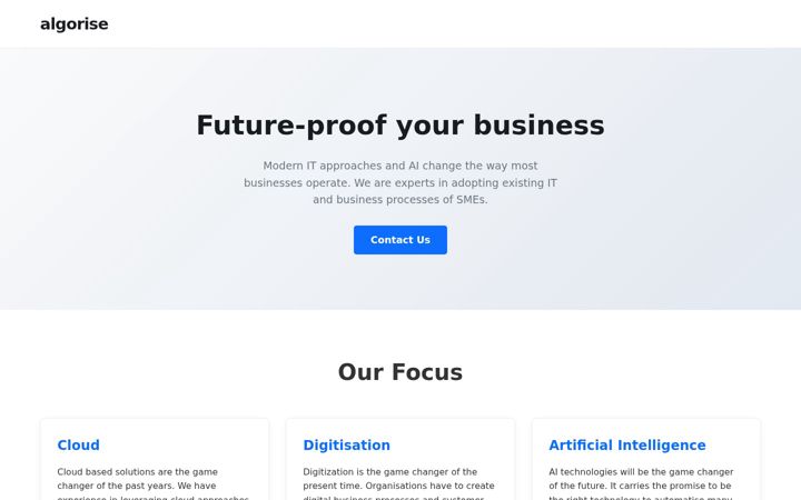 Screenshot of algorise.io