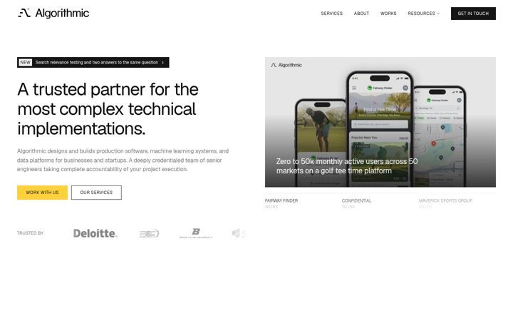 Screenshot of algorithmic.co