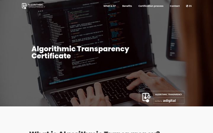 Screenshot of algorithmictransparency.io