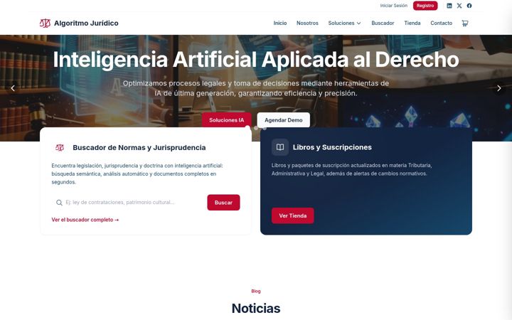 Screenshot of algoritmojuridico.com