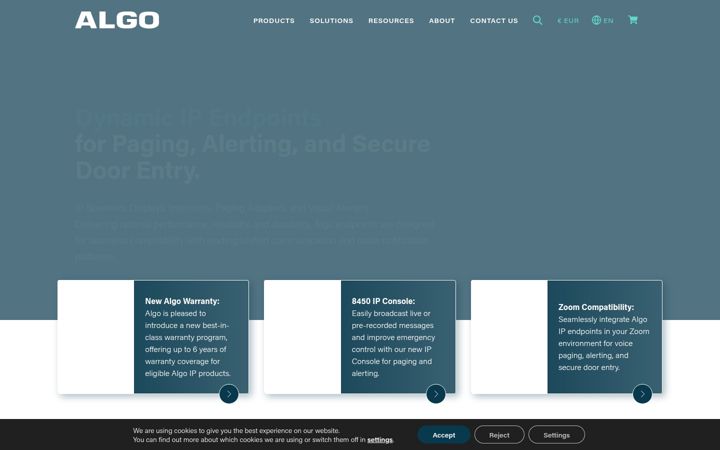 Screenshot of algosolutions.com