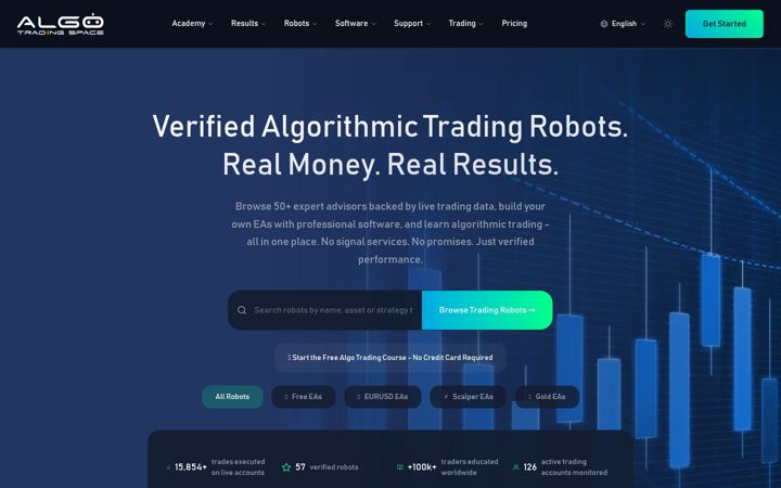 Screenshot of algotradingspace.com