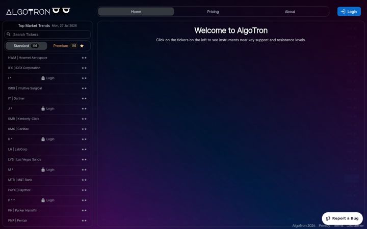 Screenshot of algotron.io
