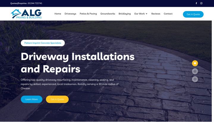 Screenshot of algpavingandbuilding.co.uk