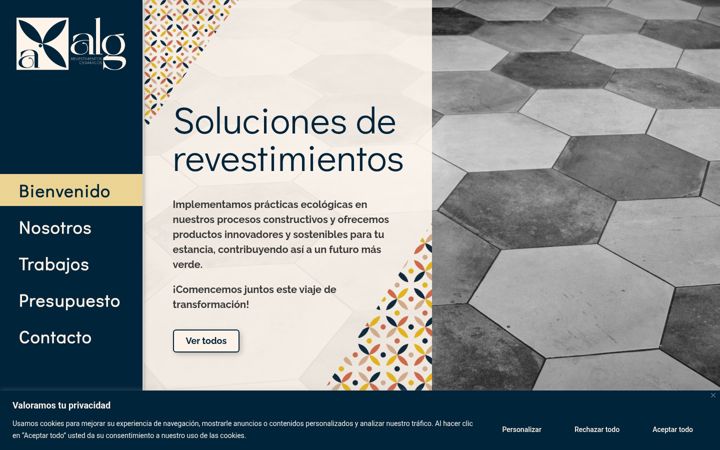 Screenshot of algrevestimientos.com