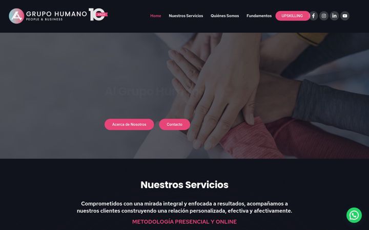 Screenshot stránky algrupohumano.com