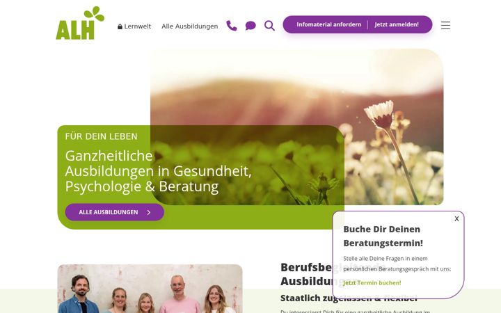 Screenshot of alh-akademie.de