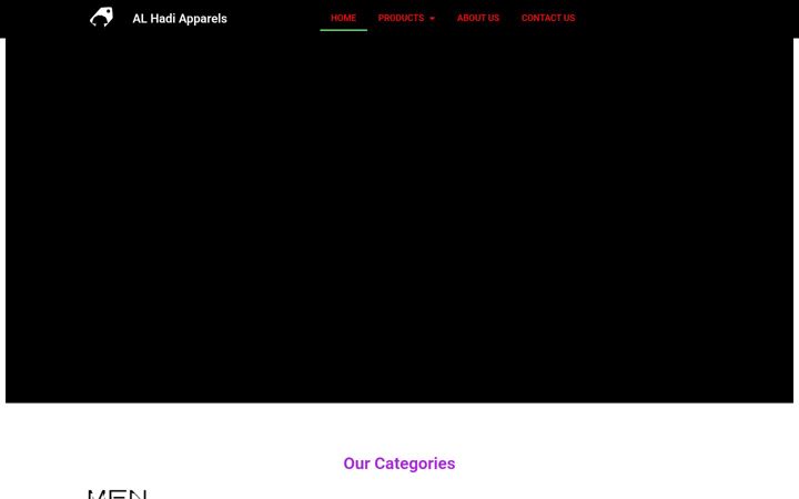 Screenshot of alhadiapparels.com